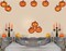 Halloween Pumpkin Decal Set of 10, Creative Pumpkin Face Stickers
